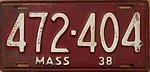 Номерной знак Массачусетса 1938 года.jpg