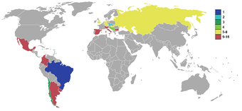 Teilnehmerstaaten der Fußball-WM 1962 in Chile