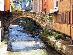 Pont d'Engordany bridge over the Valira river