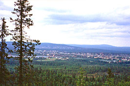 Zicht op Gällivare en Malmberget (1972)