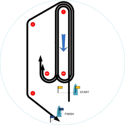 Olympic course XI. S(Start) - 1 - 4G - 1 - 4G - 1 - 2 - 3 - F(Finish reaching)