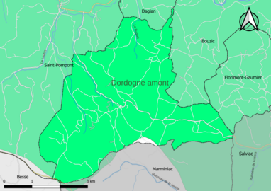 Carte en couleur présentant le(s) SAGE couvrant le territoire communal