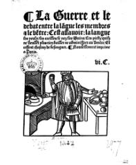 Jean d'Abundance, La Guerre et le débat entre la langue, les membres et le ventre, 1840    