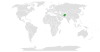 Location map for Afghanistan and Qatar.