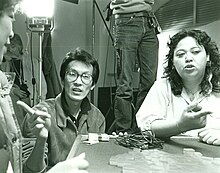 Amy Hill interprets Wayne Wang's film direction on shooting a scene in "Dim Sum- A Little Bit of Heart".jpg