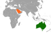 Location map for Australia and Saudi Arabia.