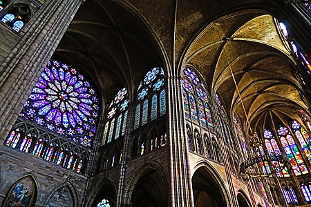Interior of the Basilica of Saint Denis in Paris, prototype of Gothic architecture.
