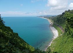 View of seashore from Botanic Garden of Batumi