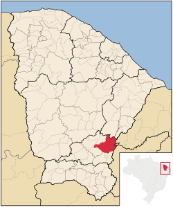 Localização de Icó no Ceará