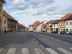 Square and main road in Cerhovice