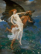The flight of Boreas with Oreithyia by Charles William Mitchell (1893)