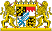 バイエルン州の州の大紋章（1946年制定）。それ以前のデザインはde:Bayerisches Staatswappen参照。