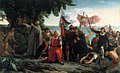 Premier débarquement de Christophe Colomb en Amérique peint en 1846 par Dióscoro Puebla (es).