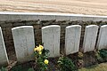 Tombes de soldats britanniques du Worcestershire Regiment tombés le 29 septembre 1918.