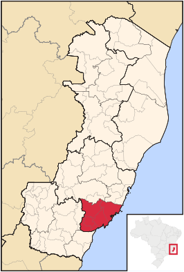 Ligging van de Braziliaanse microregio Guarapari in Espírito Santo