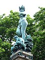 Die Figur der Nymphe am Galateabrunnen.