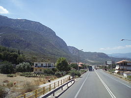 Η Εθνική Οδός 1 κοντά στις Θερμοπύλες το 2006