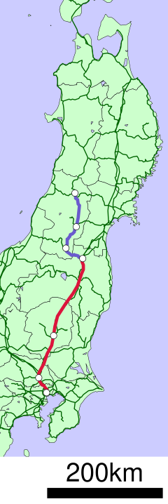 JR Yamagata Shinkansen linemap.svg