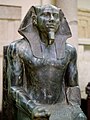 Dettaglio della Statua di Chefren in trono (JE 10062), in diorite, risalente alla IV dinastia egizia. Museo egizio del Cairo.