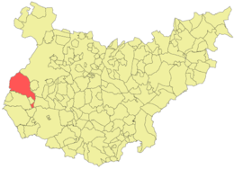 Localización del municipio de Olivenza en la provincia de Badajoz