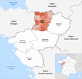 Lage des Départements Mayenne in der Region Pays de la Loire
