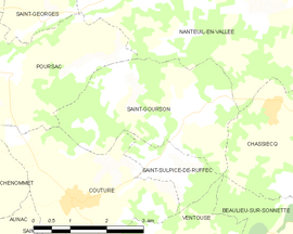 Mapa obce Saint-Gourson