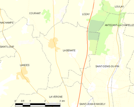 Mapa obce La Benâte