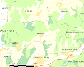 Mapa obce Lantenay