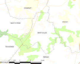 Mapa obce Saint-Gilles