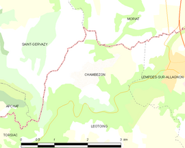 Mapa obce Chambezon