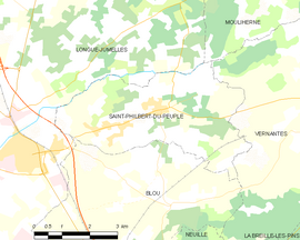 Mapa obce Saint-Philbert-du-Peuple