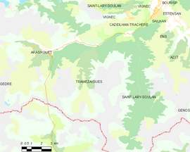 Mapa obce Tramezaïgues