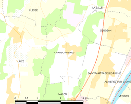 Mapa obce Charbonnières