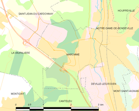 Mapa obce Maromme