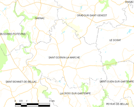 Mapa obce Saint-Sornin-la-Marche