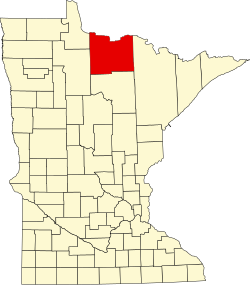 Karte von Koochiching County innerhalb von Minnesota