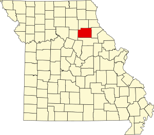 Карта штата Миссури с выделением округа Монро