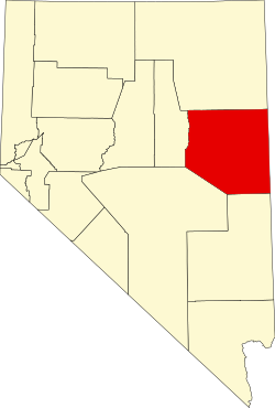 map of Nevada highlighting White Pine County
