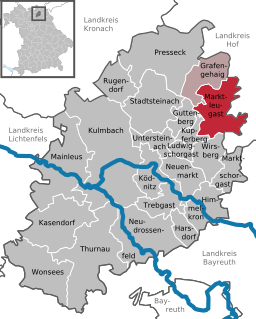 Läget för Marktleugast i Landkreis Kulmbach