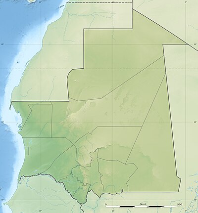 Mapa konturowa Mauretanii