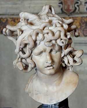 Head of Medusa. Marble, 1630.