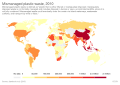 Plastique non recyclé (ou absence de collecte) libéré dans l'environnement. En millions de tonnes par an.