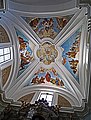 Stuckiertes Kreuzgewölbe mit vier profilierten Schildbögen (Chorgewölbe der Abbazia di San Gallo, Moggio Udinese)