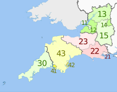 NUTS 3 региона Юго-Западной Англии map.svg