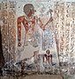 Ahmose, Sohn der Ebana, und sein Enkel Paheri an der Ostwand des Grabes des Ahmose in el-Kab