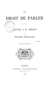 Eugène Pelletan, Le Droit de parler, 1862    