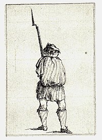 Many Jacobites, even Highlanders as depicted here by the Penicuik artist, would have used a firelock and bayonet as their main weapon. Penicuik drawing 23 (15).jpg