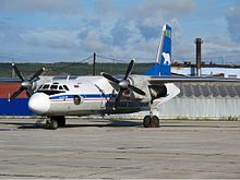 Polar Airlines An-26-100 at Yakutsk Airport Polar Airlines Antonov An-26-100 Sibille.jpg