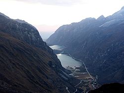 Vue de la vallée depuis le Paso Portachuelo.