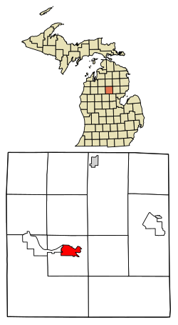 Location of Prudenville, Michigan